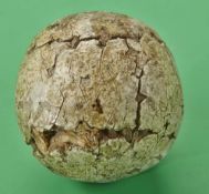 An early unnamed large feather golf ball c1820 – used with minor seam split with stitching and small