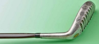Interesting FLA alloy mallet head putter with groove ribbed sole and fitted with Lumley Pat flat