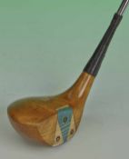 Interesting late Tom Stewart persimmon steel shafted driver – c/w alloy sole plate stamped with