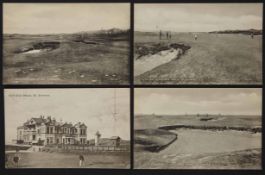Tom Morris and 3 other St Andrews Old Course early golfing postcards - Valentine Series, titled “