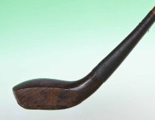 R. Forgan maker St Andrews dark stained beech wood transitional curved face brassie c1890 the head