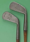 2x early Tom Stewart made “driving mashies” – both with the early pre 1904 pipe marks to incl A Herd