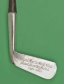 A rare 1913 solid silver presentation blade putter – London silver hallmark, the head is engraved “