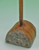 An extremely large and unusual half-cylinder shaped duplex pendulum/croquet-style putter – with