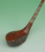 Tom Morris large beech wood bulger driver – the face has an old repair at the toe end and the