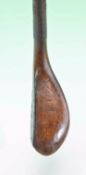 Tom Morris St Andrews, light stained beech wood left hand long nose brassie c1880 with full