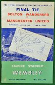 1958 FA Cup Final Manchester United v Bolton Wanderers Football Programme - together with album page