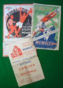 3x FA Cup Final Programmes from 1934 onwards: to include 1934 Portsmouth v Manchester City (front