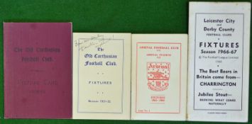 Football Fixture Cards: Consisting 1924/25 and 1931/32 Carthusian FC / Old Carthusians Football Club