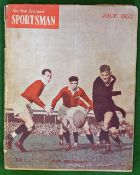 1950 New Zealand Sportsman Monthly magazine for July - the front cover featuring the All Blacks v
