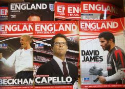 England Home & Away Football Programmes: Collection of 60 mainly large format England home and