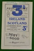1948 Ireland (First Grand Slam) v Scotland Rugby Programme – played at Lansdowne Road on 28/02/48