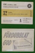 The 1958 FIFA World Cup Ticket: 1958 FIFA World Cup, the sixth staging of the World Cup, was