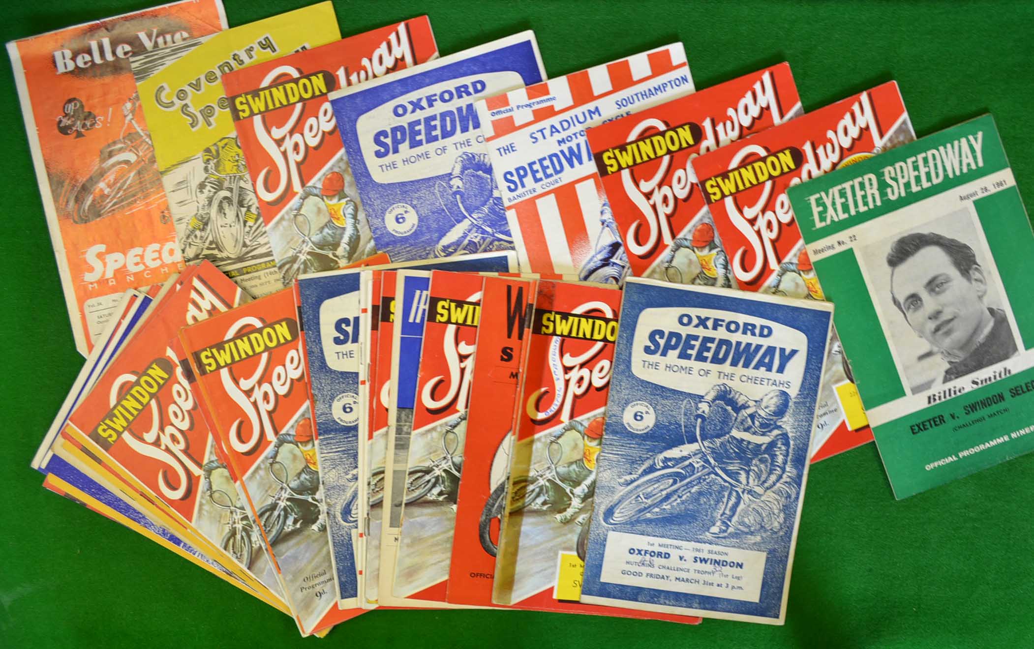 Collection of 1961 Season Swindon Speedway Programmes: To include Home and Away featuring Oxford,