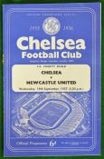 1955 Chelsea v Newcastle United FA Charity Shield Football Programme: Played at Stamford Bridge 14th