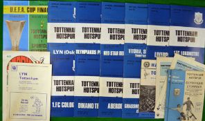 1960/70s Tottenham Hotspur Football Programmes in Europe: To include v Lyn 13/9, UEFA Cup Final v