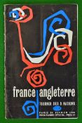 1966 France (Runners Up) v England Rugby Programme – played on 26th February 1966 at Stade Colombes,