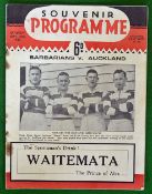 1939 New Zealand Barbarians v Auckland Rugby Souvenir Programme – played on 30th September 1939 at