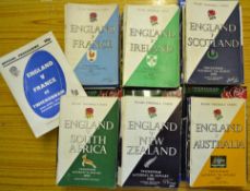 Large collection of England Rugby programmes from the 1950s to date – to incl good runs of Five/