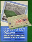 1957 Birmingham City v Barcelona Football Programme: Played at St Andrews 23rd October 1957 comes