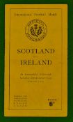 1949 Scotland v Ireland (Triple Crown)Rugby Programme – played at Murrayfield on 26/02/49 general