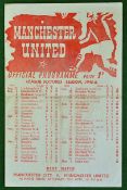 1945/1946 Manchester United v Manchester City football programme: a single sheet played on 06/04/