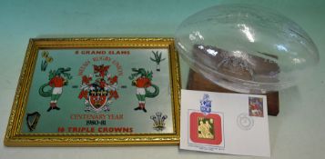 Collection of Welsh Rugby Union Centenary glass ware and other souvenirs – to incl 1981Glass