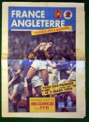 Rare France v England Rugby programme played at Parc des Princes on 5th March. This is the newspaper