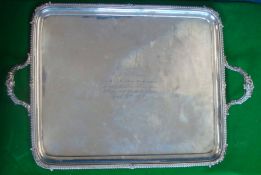1957 Bert Williams England & Wolverhampton Wanderers Football Club silver presentation tray on his