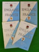 1950s England v France signed rugby programmes – complete run from ’53 to ’59 to incl the ’57