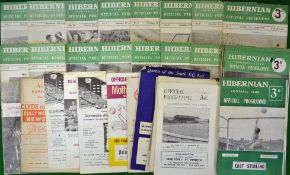 Collection of 1957 – 1964 Hibernian H & A Football Programmes: To include 12 1950s and 40 1960s good