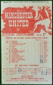 1944/1945 Manchester United v Manchester City single sheet football programme: played on 18/11/1944,