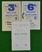 1950 to ‘54 Ireland v Scotland Rugby Programmes (H) – played at Lansdowne Road ‘50, ‘52 and at