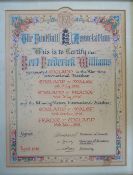 1945/46 England Football Association International Football Match Illumination Certificate: highly