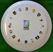 1995 South Africa Rugby world Cup large enamel presentation plate – decorated with each