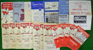 1953/54 Season Bristol City Football Programmes (H&A): To include Bristol v Colchester Utd 5/9/53,