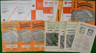 1950 – 60s Swansea town Football Programme: To include Swansea v Derby 11/4/55, Leicester City 24/