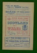 1952 Wales (Grand Slam) v Scotland signed rugby programme: Played at Cardiff Arms Park 2nd