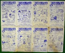 1946/47 Chelsea Football Programmes (H): To incl v Aston Villa 23/11with punch holes, v Liverpool