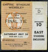 1966 World Cup Football Ticket: Final Ticket for 30th July 1966