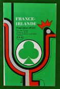 1978 France v Ireland Rugby Programme – played on 18th January 1978 at Parc des Princes, with