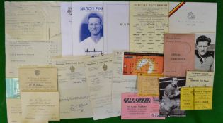 Collection of Bert Williams/Wolverhampton Wanderers signed Football Ephemera: Various Signed Menus