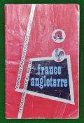 1962 France (Champions) v England Rugby Programme – played on 24th February 1962 at Stade