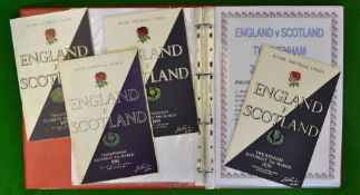 Collection of England v Scotland Signed Rugby Programmes from 1953 onwards : complete run of home