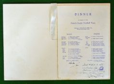 1958 Wales v France Signed Rugby Dinner Menu – held on 29th March 1958 at the Royal Hotel Cardiff,