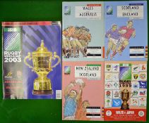 2003 Rugby World Cup Final programme and others – to incl Australia v England played on November