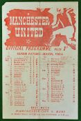 1945/1946 Manchester United v Preston North End football programme: a single sheet played on 03/11/