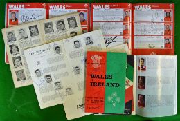 Collection of Wales v Ireland signed rugby programmes from 1955 onwards (H&A) – all virtually sighed