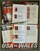 Collection of Wales Rugby signed team guides and tour posters from 2003 to 2010 to incl 2003 Welsh