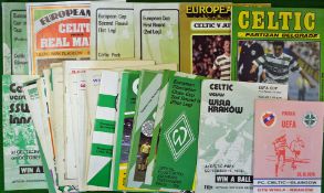 1960s – 1980s EUFA Cup Celtic Football Programmes: To consist of EUFA Cup and Cup Winners Cup rounds